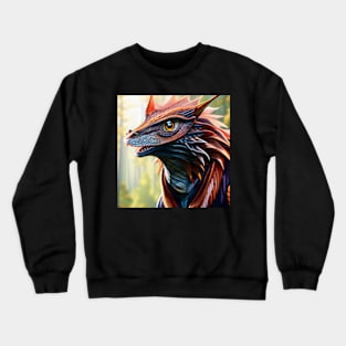 Scaled Blue and Red Jungle Dragon Crewneck Sweatshirt